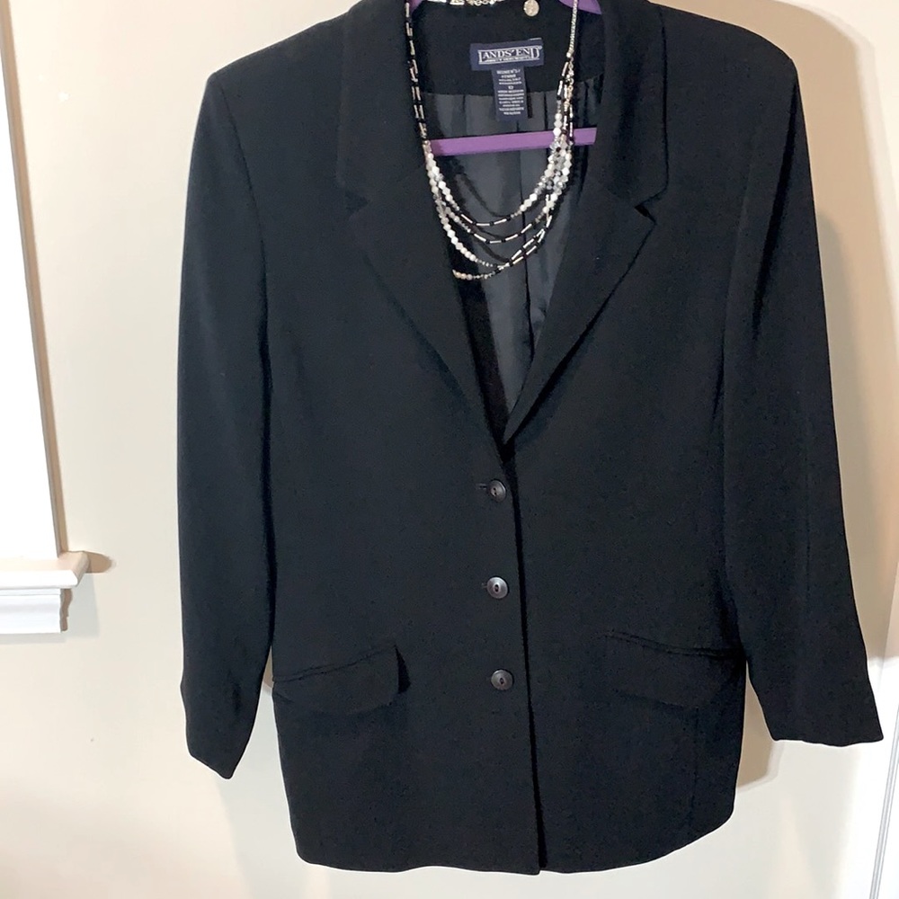 Lands End Black Blazer size 12